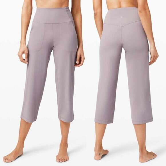 lululemon athletica Pants - LULULEMON Align Wide Leg Crop Size 4 Violet Verbena